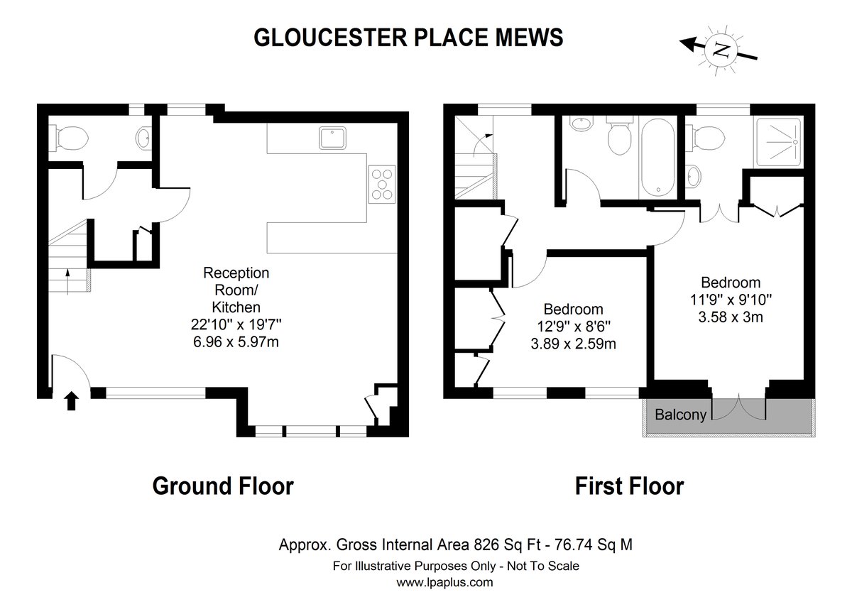 Gloucester Place Mews, Marylebone, London, W1U - Floorplan 1