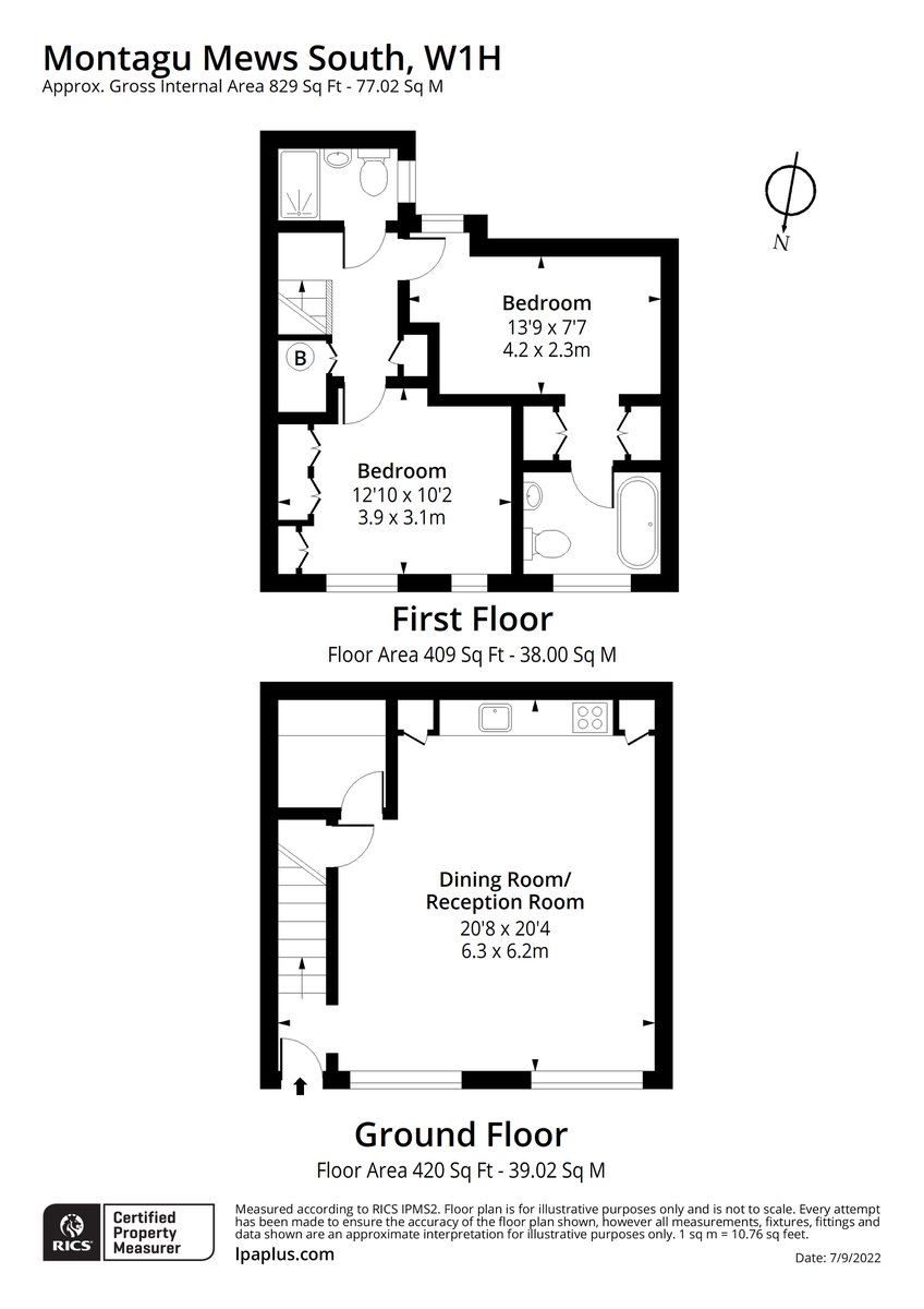 Montagu Mews South, Hyde Park, London, W1H - Floorplan 1
