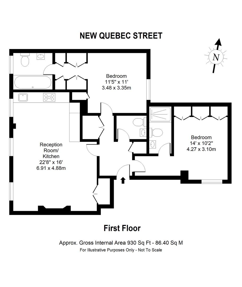 New Quebec Street, Marylebone, London, W1H - Floorplan 1