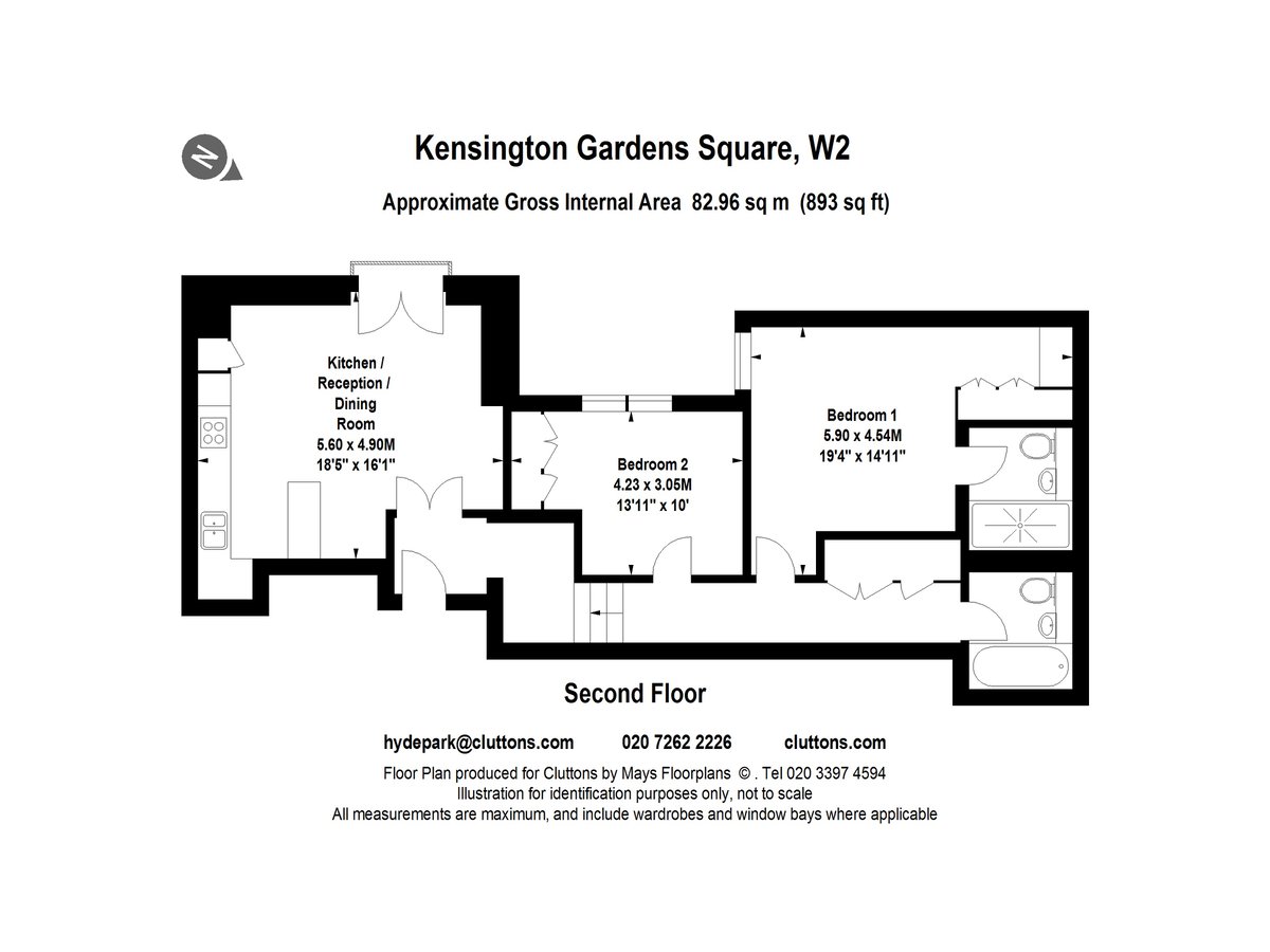 Kensington Gardens Square, Bayswater, London, W2 - Floorplan 1