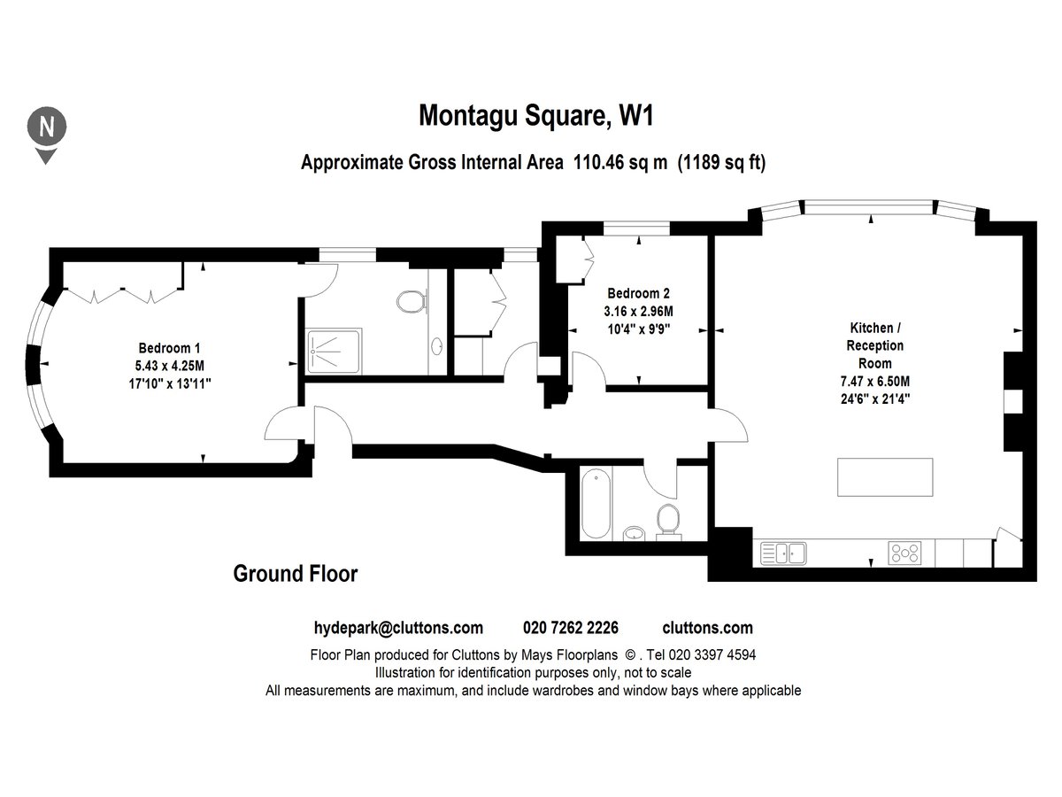 Montagu Square, Marylebone, London, W1H - Floorplan 1