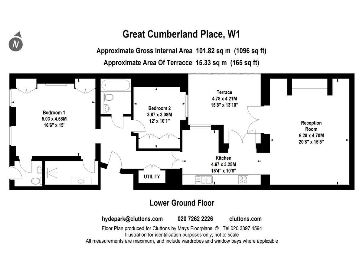 Great Cumberland Place, Marylebone, London, W1H - Floorplan 1