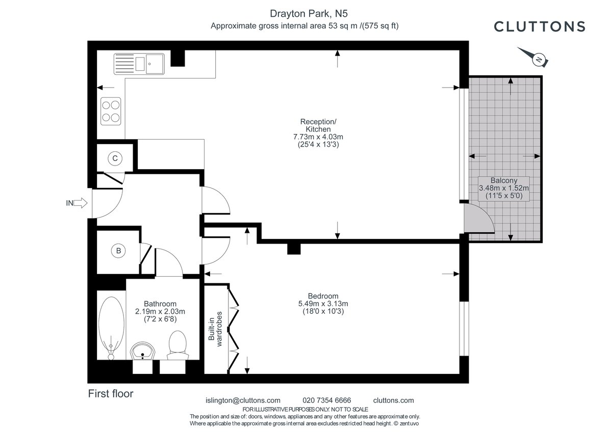Drayton Park, Highbury, Highbury, N5 - Floorplan 1