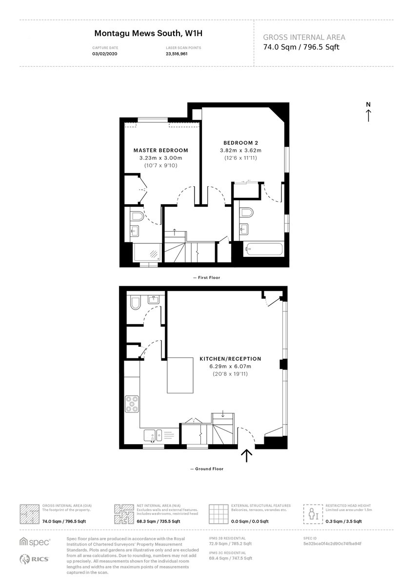 Montagu Mews South, Hyde Park, London, W1H - Floorplan 1