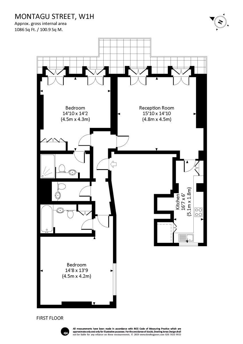Montagu Street, Marylebone, London, W1H - Floorplan 1