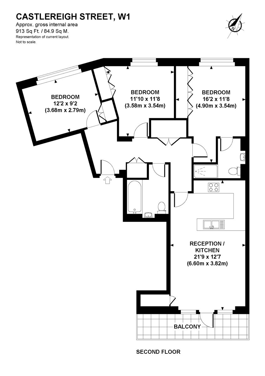 Castlereagh Street, Hyde Park, Marylebone, W1H - Floorplan 1