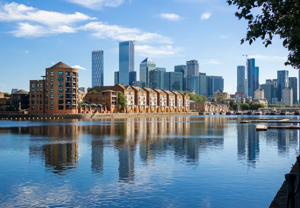 Panorama of Docklands and Canada Water