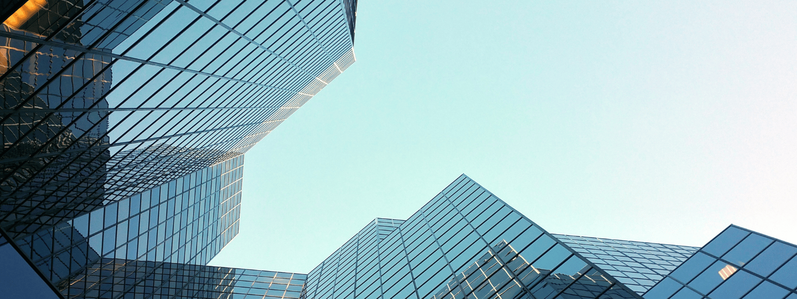 Looking up at office buildings