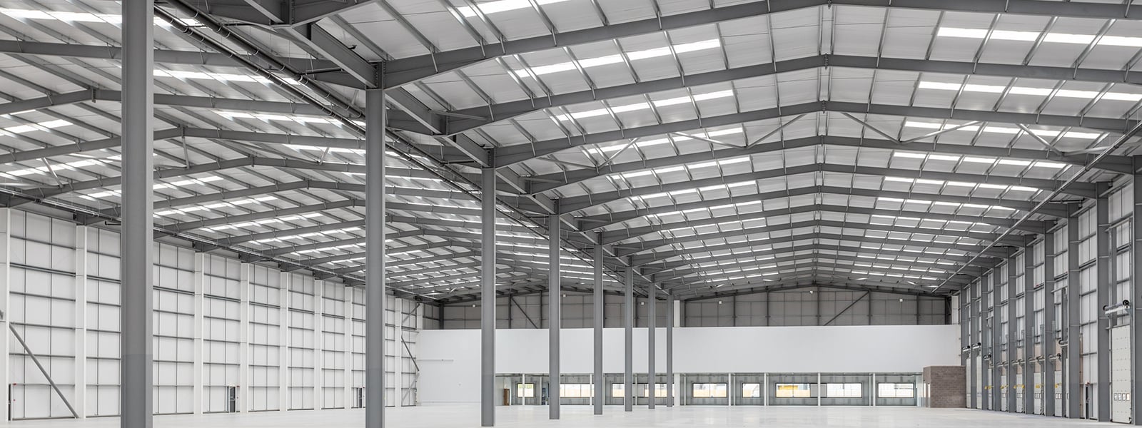 Interior of a large empty warehouse