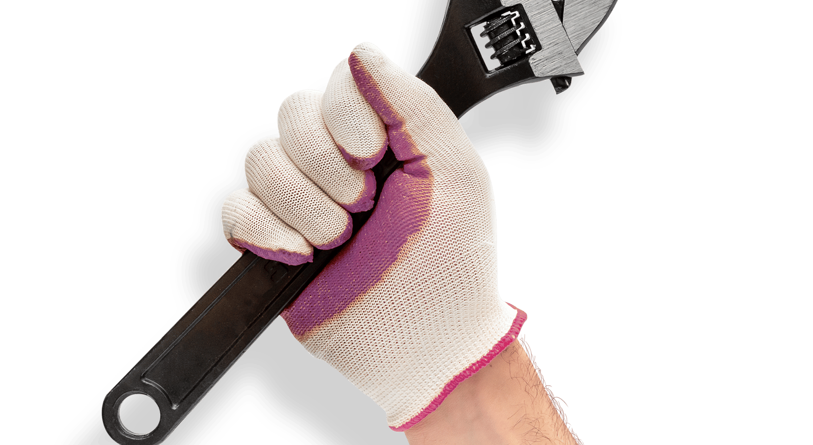 Hand holding a spanner