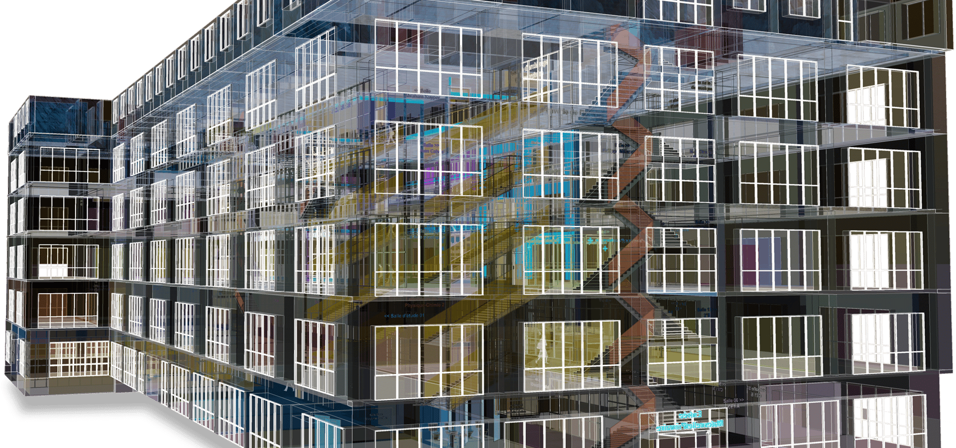 CAD drawing of a commercial building