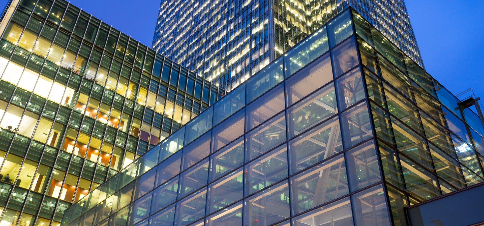 Office buildings by night