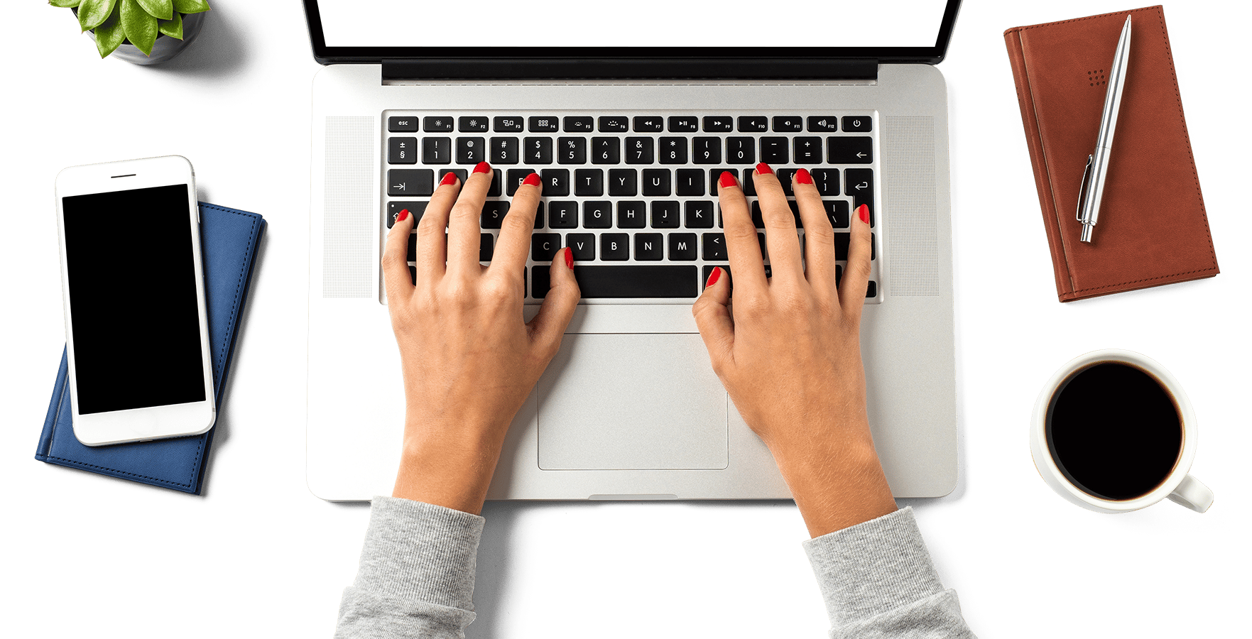 Person typing on a laptop