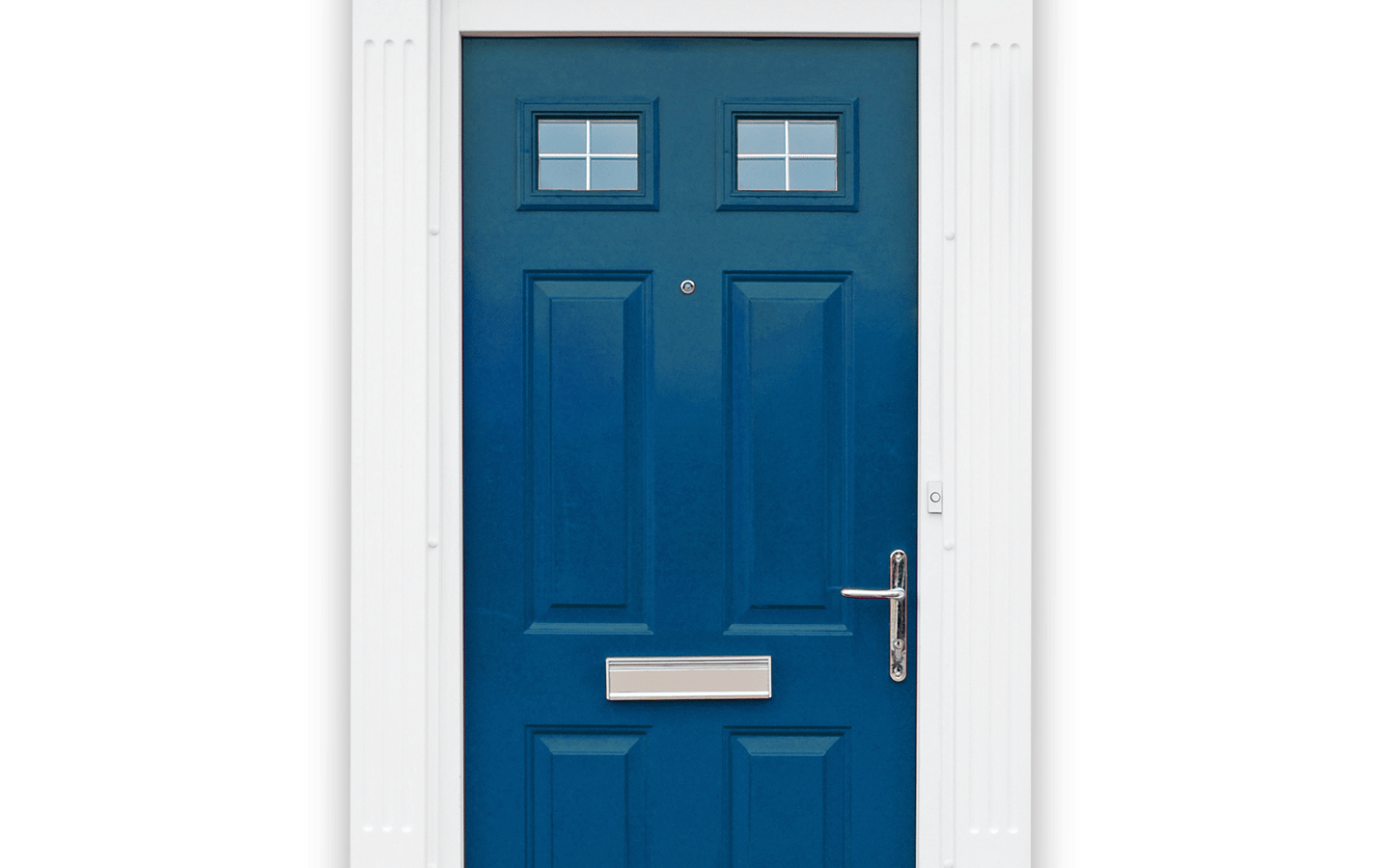 Blue door of a residential house