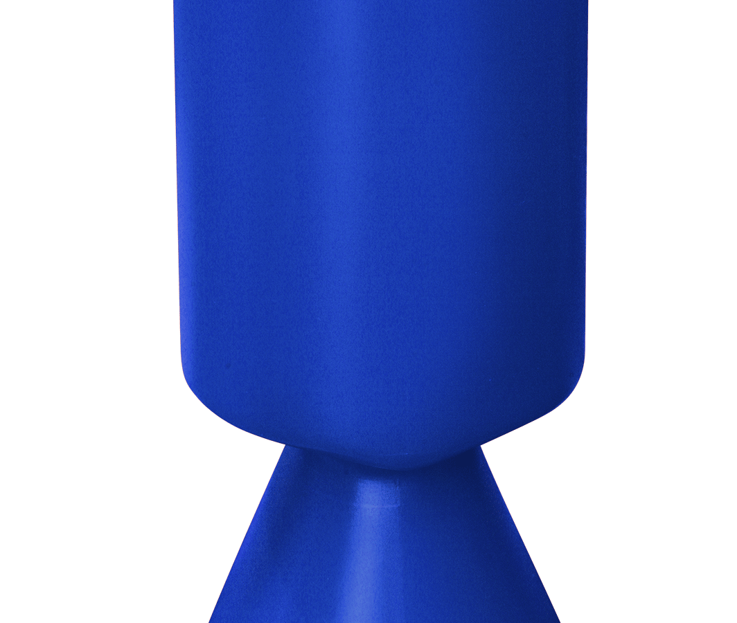 Blue charity collection box
