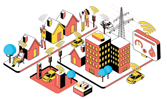 Cluttons connecting today for tomorrow graphic showing how connectivity works across buildings