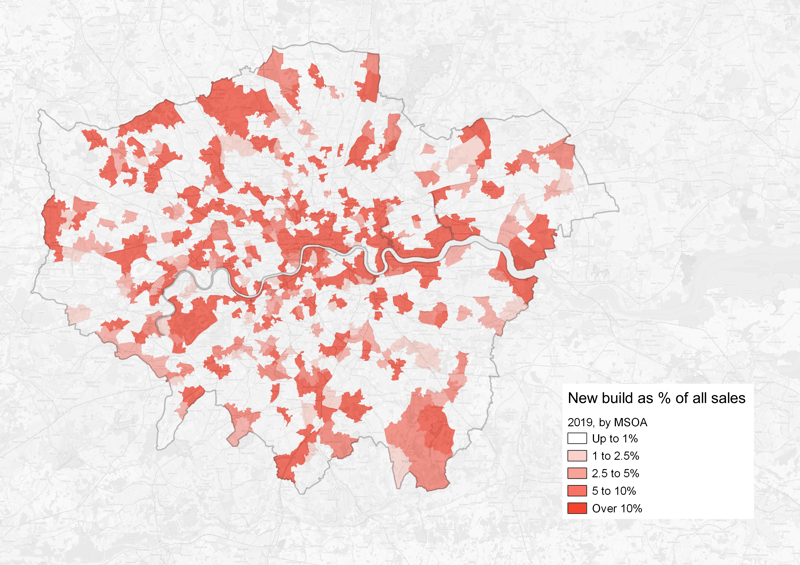 Figure 3 New Home Sales, 2019, By MSOA
