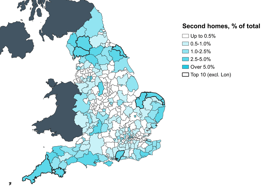 Figure 3: Second homes in England, 2019